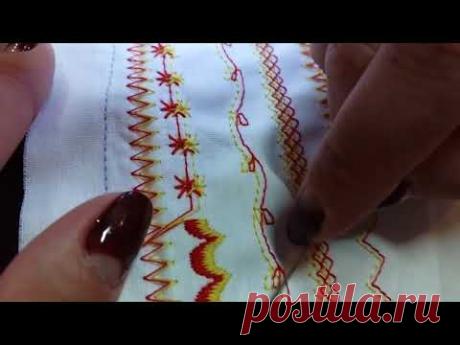 Двойная игла, декоративные строчки, цветные нитки
