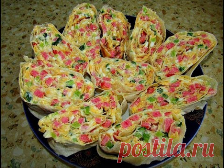 Рулет из лаваша с копченой колбасой и сыром
