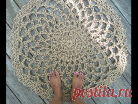 Вязаные ковры крючком  из шнура