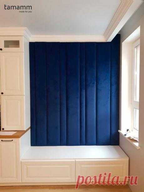 Синяя стеновая панель(линии) на заказ по индивидуальным размерам