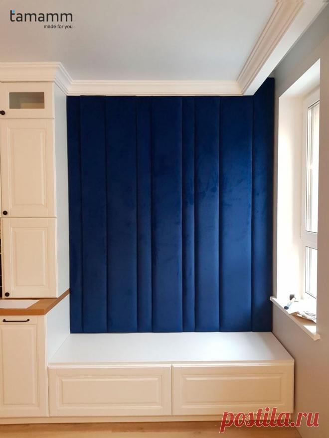 Синяя стеновая панель(линии) на заказ по индивидуальным размерам