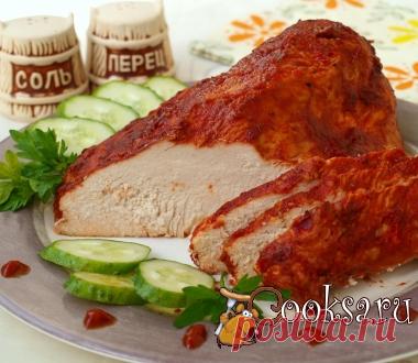 Филе индейки запечённое в томатно-соевом соусе с аджикой фото рецепт приготовления