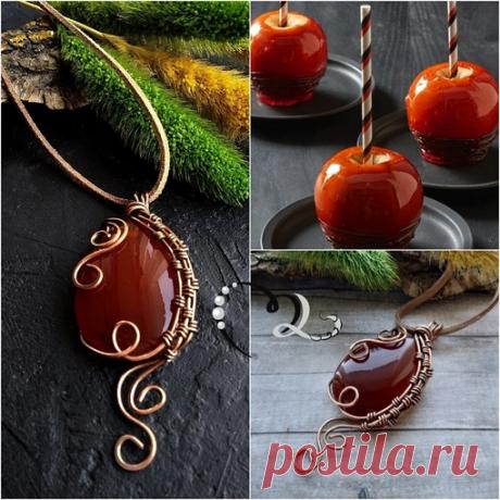 Кулон "Карамельный десерт", сердолик, медь с ювелирной патиной
#кулон #подвеска #агат #украшение #подарок #jewelry #карамель #медь