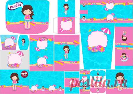 Fiesta en la Piscina para Niña Morena: Etiquetas para Candy Bar para Imprimir Gratis. | Ideas y material gratis para fiestas y celebraciones Oh My Fiesta!