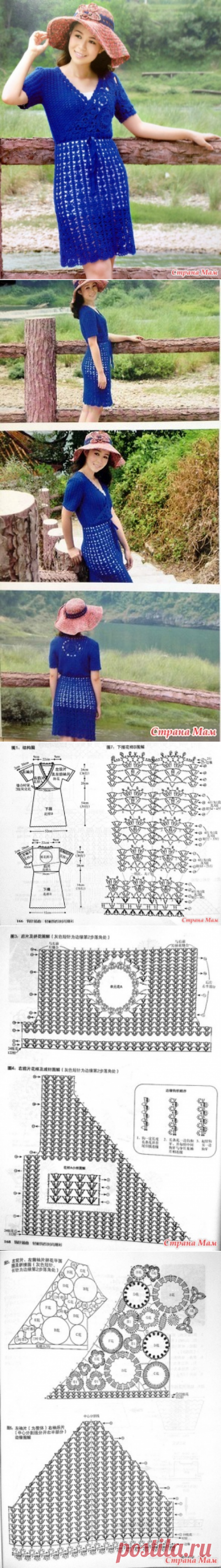 . Синее волшебство. Ажурное платье - Все в ажуре... (вязание крючком) - Страна Мам