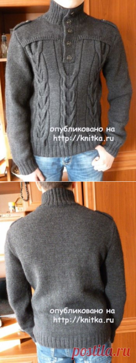 Мужской пуловер. Работа Марины Ефименко, Вязание для мужчин