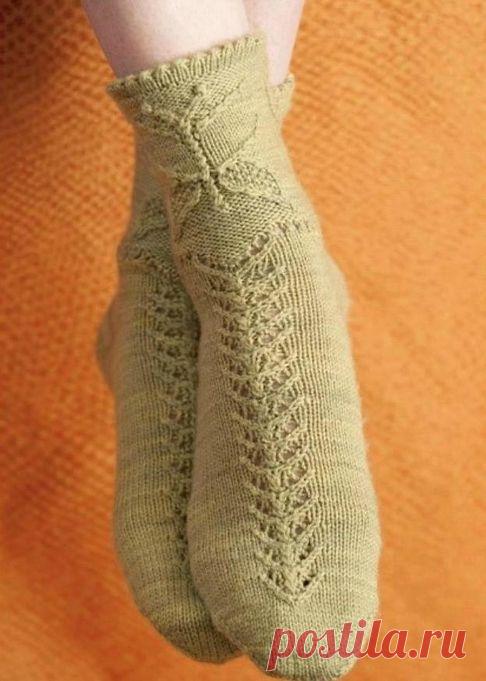 Носки с узором бабочка вязаные спицами. Схема носков спицами | Домоводство для всей семьи