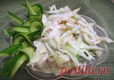 Салат из кальмаров — быстро и просто!