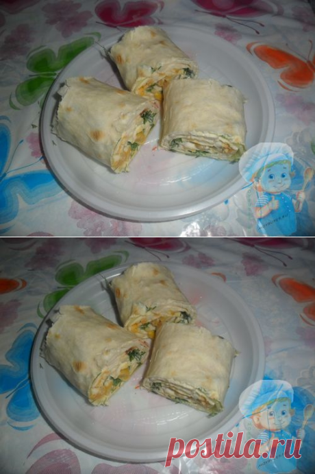 Как приготовить лаваш с крабовыми палочками и огурцом