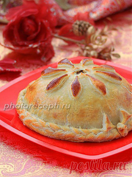 КУРНИК ИЗ СЛОЕНОГО ТЕСТА.
