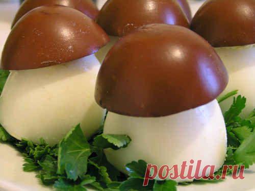Грибочки-боровички из яиц - пошаговый рецепт с фото