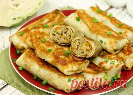 Блинчики с мясом и капустой — Домашняя кулинария