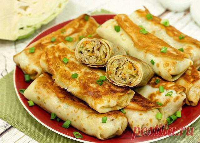 Блинчики с мясом и капустой — Домашняя кулинария