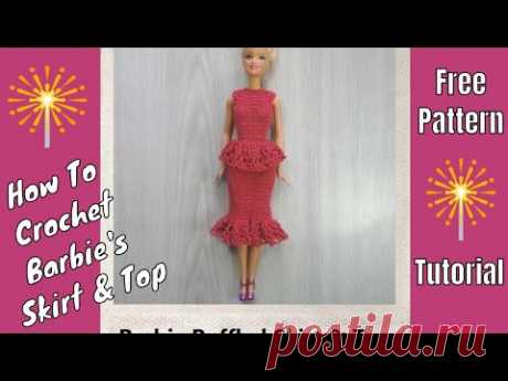 Barbie Clothes - Ruffled Top & Skirt 💞