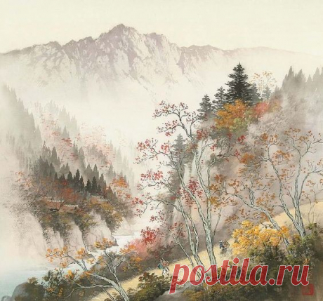 Картины современного японского художника Коукеи Кодзима (Koukei Kojima) в стиле «сансуй».