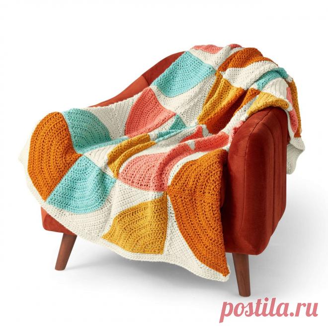 Яркий плед из квадратов крючком. Крючком. Схемы. / knittingideas.ru