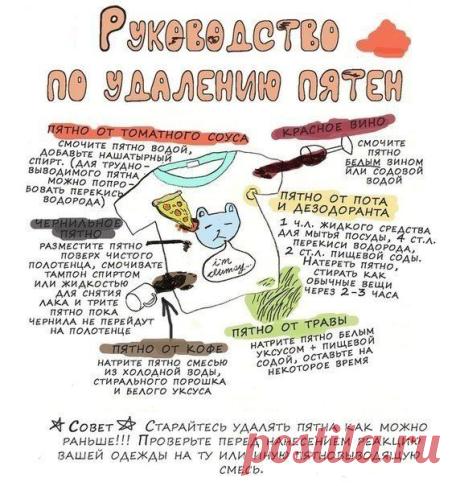 Полезные советы. Удаление пятен.