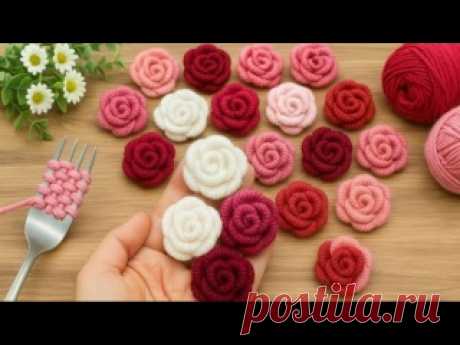 Техника вязания простых украшений с помощью вилки