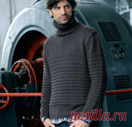 Свитер с рельефными полосами - схема вязания спицами. Вяжем Свитеры на Verena.ru