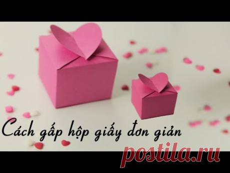Cách làm hộp quà bằng giấy cực dễ - Cách Gấp Hộp Quà đơn giản Gấp giấy Origami -hộp bằng giấy a4