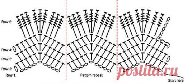 Двухцветный узор крючком