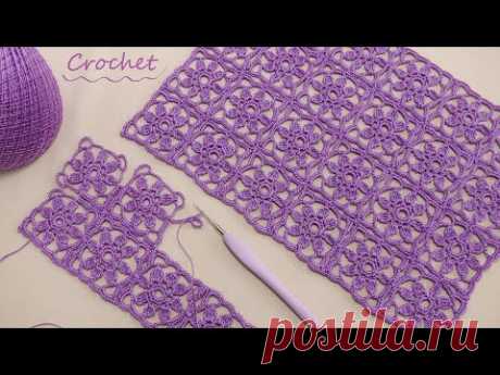 УЗОР без отрыва нити!!! Очень просто! ВЯЗАНИЕ КРЮЧКОМ безотрывный способ SUPER EASY Pattern Crochet