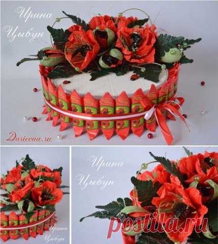 Торт с маками из конфет — Сделай сам, идеи для творчества - DIY Ideas