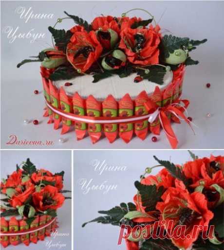 Торт с маками из конфет — Сделай сам, идеи для творчества - DIY Ideas