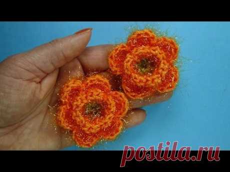 Пушистый цветок Crochet flower  91