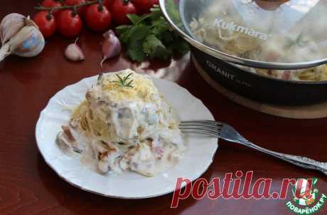 Феттучини с грибами и беконом Кулинарный рецепт