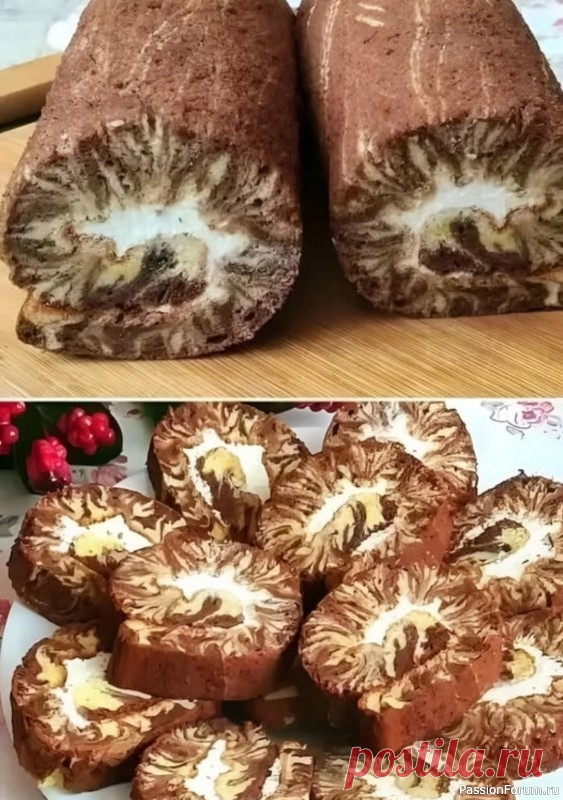 Бисквитный рулет «УРАГАН» ВКУСНЫЙ КРАСИВЫЙ БИСКВИТНЫЙ РУЛЕТ «УРАГАН» Это не рулет это просто сказка! Рулет получается очень красивым, можно сказать даже праздничным и действительно очень вкусным.😍 Ингредиенты: 4 крупных куриных яйца 70 грамм сахара 60 мл молока 45 мл...