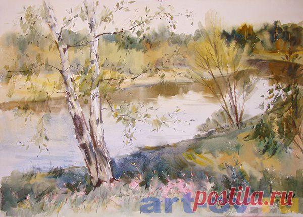 РЕЧКА В ЛЕСУ  -  А. Овчинников