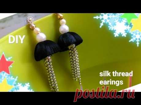 how to make silk thread earings