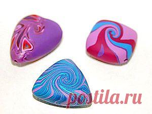 Бусины-чечевички из полимерной глины