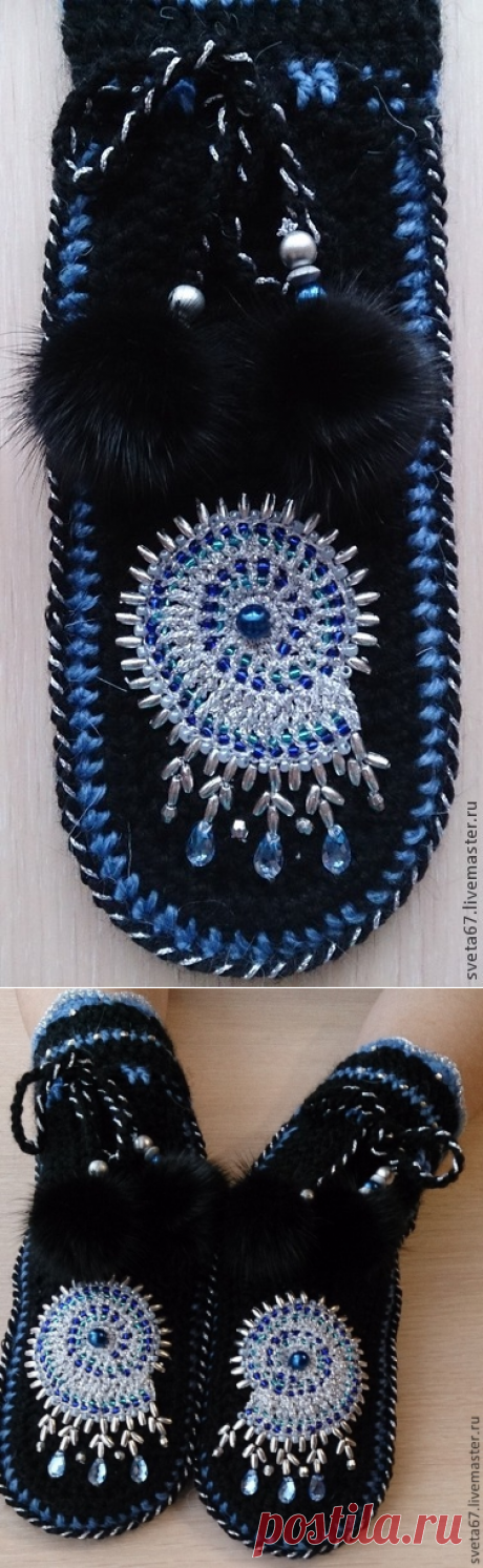 Купить Варежки вязаные" В ожидании" авт.работа 10.01.2016. - серый, цветочный