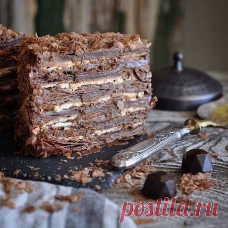 Вкусные рецепты : Шикарный шоколадно-кофейный «Наполеон» — нежный и влажный! Он бесподобен!!!!