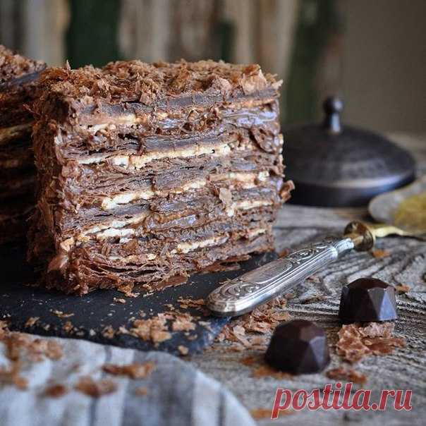 Вкусные рецепты : Шикарный шоколадно-кофейный «Наполеон» — нежный и влажный! Он бесподобен!!!!
