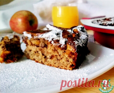Овсяный пирог с яблоком и фундуком Кулинарный рецепт