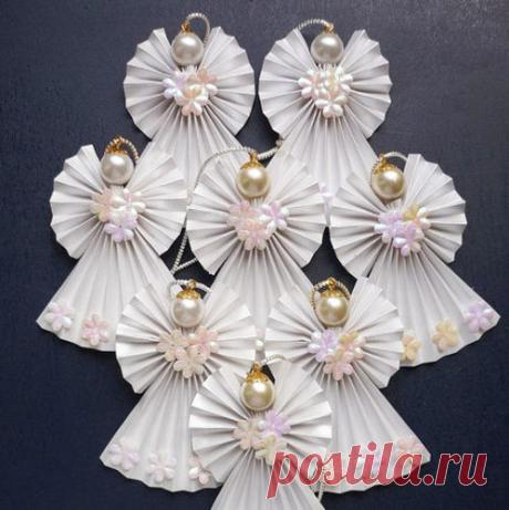 Рождественские ангелы из бумаги