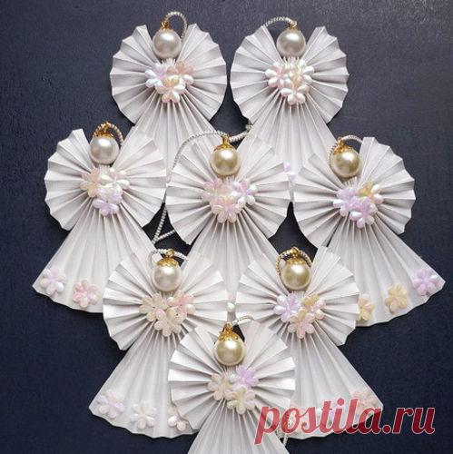 Рождественские ангелы из бумаги