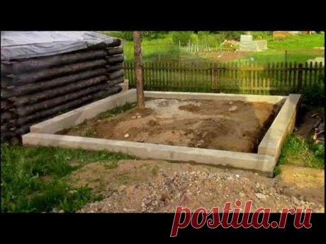 Сруб своими руками. Часть 4. Незаглублённый фундамент для сруба. Видео - Технология. - YouTube