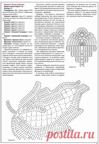 Белая кофточка в технике фриформ схема. Белая кофточка крючком | Я Хозяйка