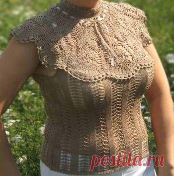 кофточка с круглой кокеткой