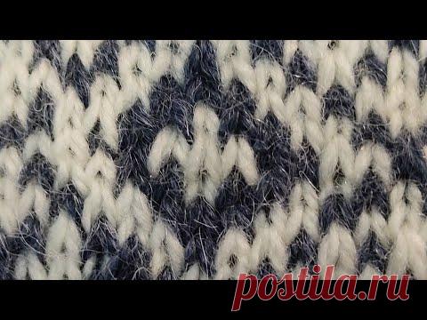 Вяжем орнамент/жаккард на носках порядно по схеме #вязание #носкиспицами #вяжемноски #жаккард