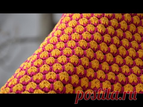 Урок вязания крючком - Узор Джелли. Crocheted Jelly Stitch - YouTube