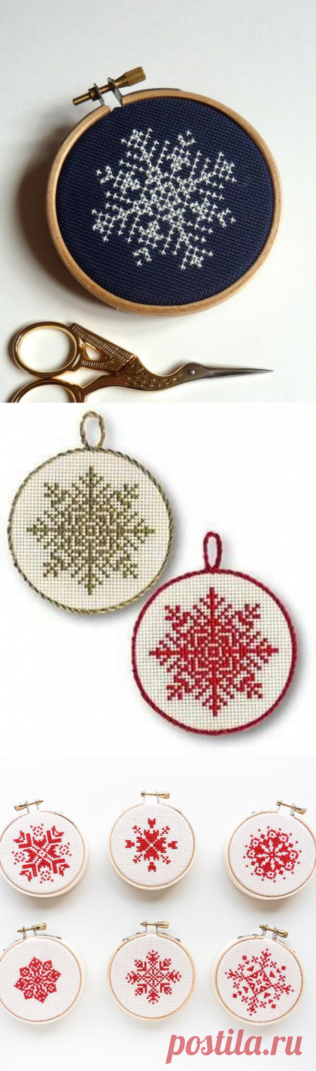 Снежинки: вышивка — Сделай сам, идеи для творчества - DIY Ideas