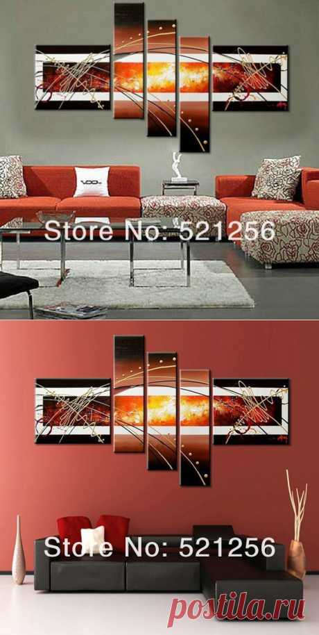 Aliexpress.com : Buy Free Shipping Handpainted Group Triptych Wall Paintings Home Decorative 5 Panels Modern Abstract Art Paintings for Sale BLA38 from Reliable free oil painting suppliers on Better Life Home Goods Store