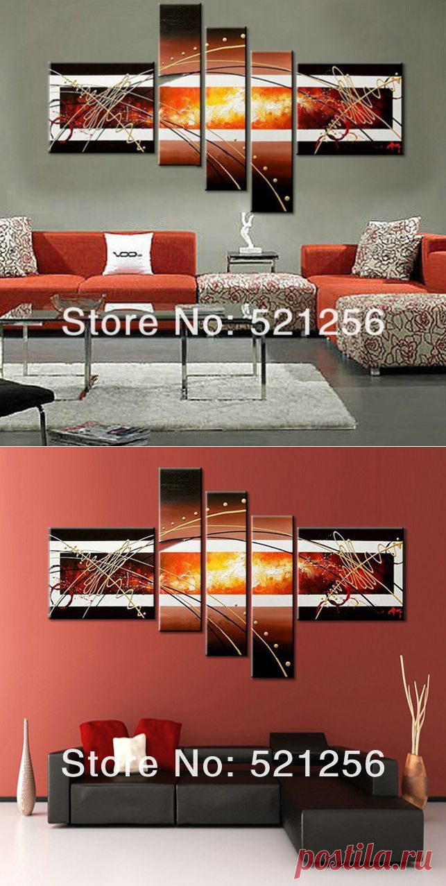Aliexpress.com : Buy Free Shipping Handpainted Group Triptych Wall Paintings Home Decorative 5 Panels Modern Abstract Art Paintings for Sale BLA38 from Reliable free oil painting suppliers on Better Life Home Goods Store