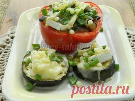 Фаршированный перец с овощами и израильским кускусом. Рецепт с пошаговыми фото