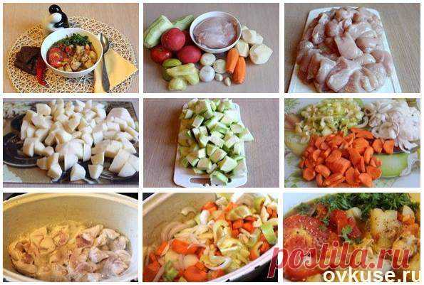 Овощное рагу с курицей - Простые рецепты Овкусе.ру